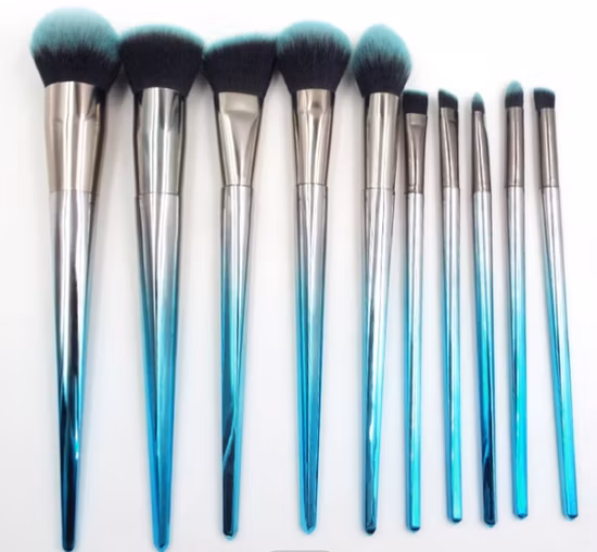 Beautichen Wholesale Full Set Beauty Tools 12 PCS Eyeshadow Fiber Plastic Handle Soft Makeup Brush Set