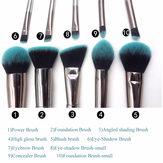 Beautichen Wholesale Full Set Beauty Tools 12 PCS Eyeshadow Fiber Plastic Handle Soft Makeup Brush Set