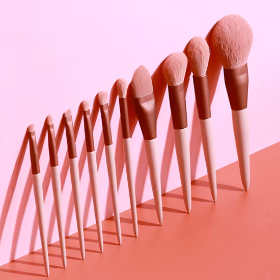 Professional Beauty Tools Premium Synthetic Hair Pink Make up Blush Eyeshadow Foundation Brushes Cosmetic Makeup Brush Set