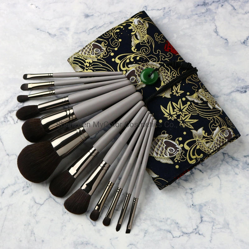 High Quality Smoke Gray Makeup Brush Set Cruelty Free Powder Foundation Cosmetics Brush Tools