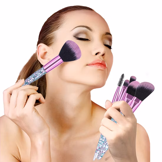 メイクアップツールキット プレミアム合成ファンデーションブラシ ブレンディングフェイスパウダー ブラッシュコンシーラー アイシャドウ 10 個メイクアップブラシセット