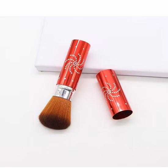 新着化粧品メイクブラシツール格納式パウダー天然人工毛シングルダイヤモンドメイクブラシ